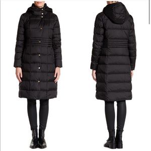 Cole Haan Hooded Quilted Black Puffer Coat XL S